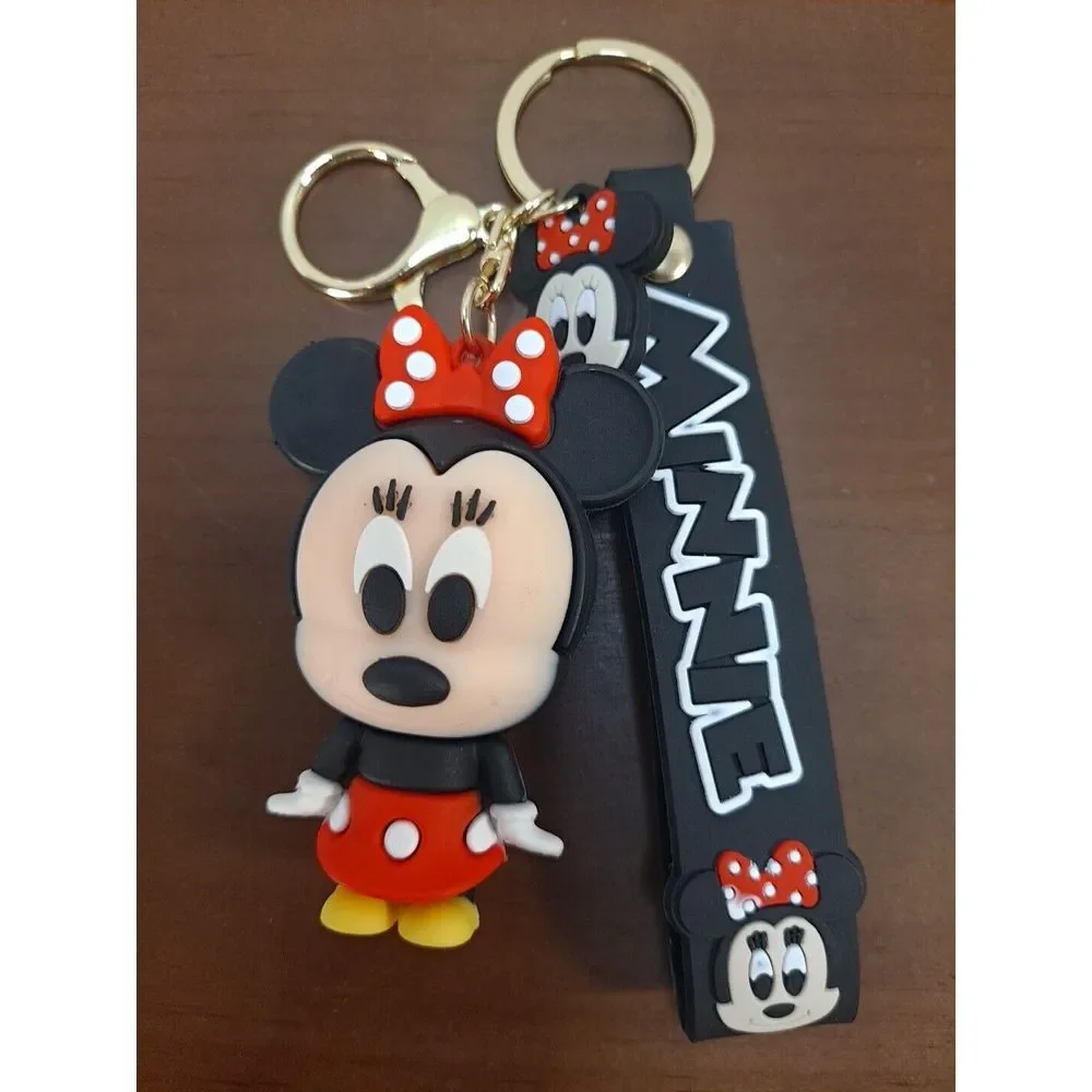 NIB Disney Minnie Mouse‎ 3D Keychain Figure Backpack Clip Keyring Pendant